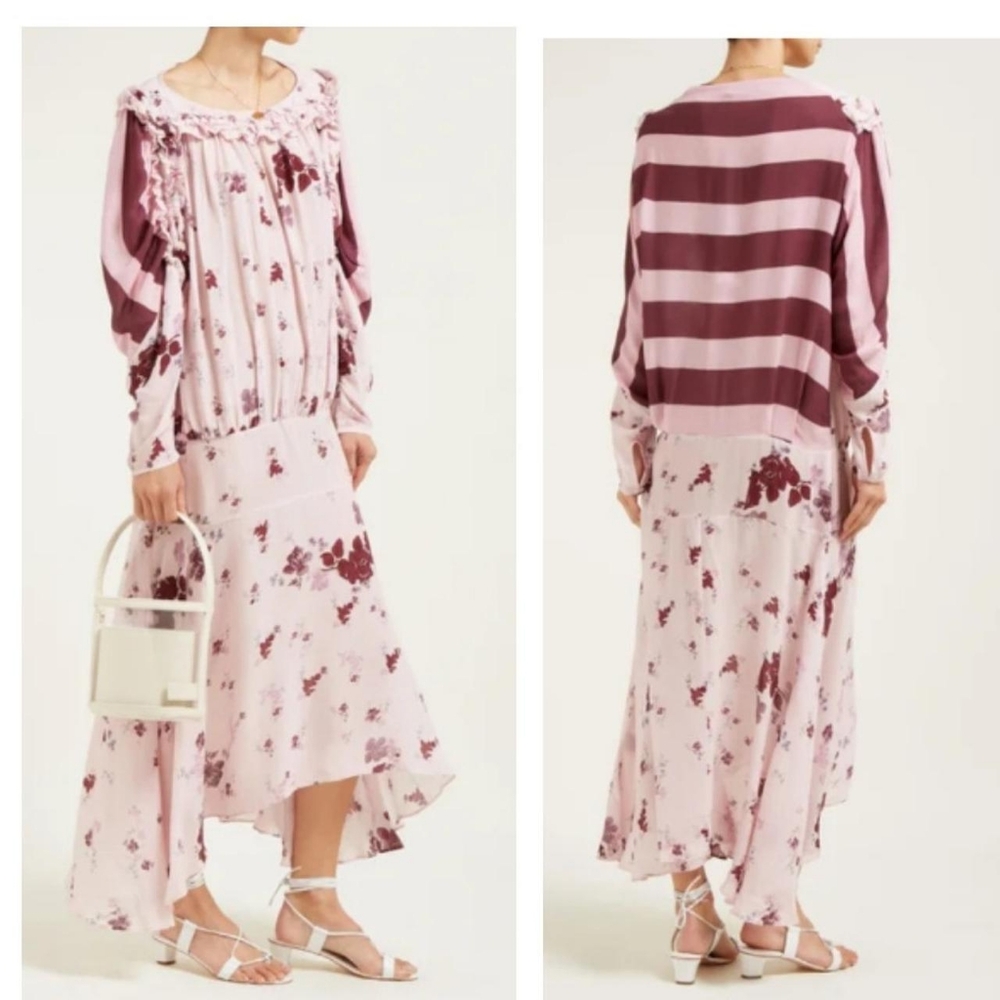 Preen Line Bohemian Dress Mixed Print xs